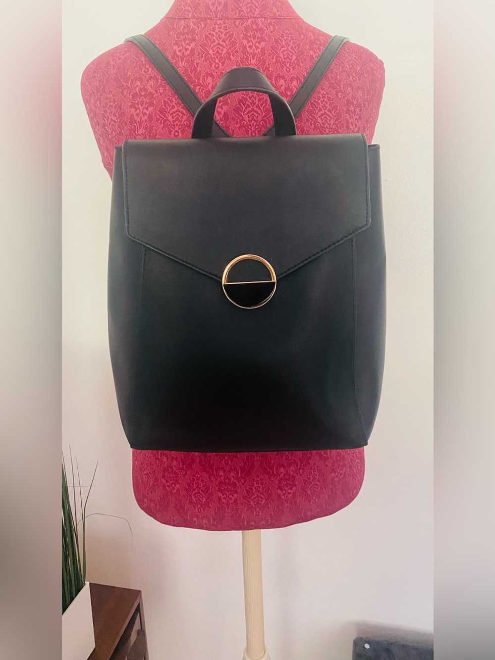 Madison West  Women's Backpack Purse with Gold Accent